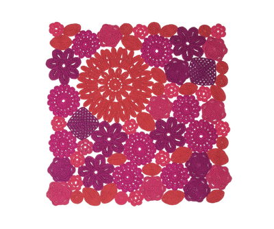 Handmade Chrocket Outdoor Rug with crocheted flowers by Paola Lenti | Casa Design Group