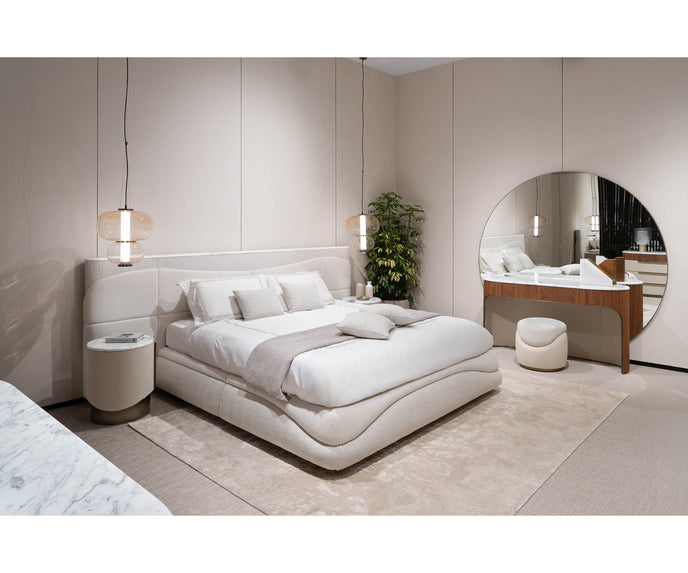 Clori elegant upholstered pouf by Margherita Fanti | Casa Design Group