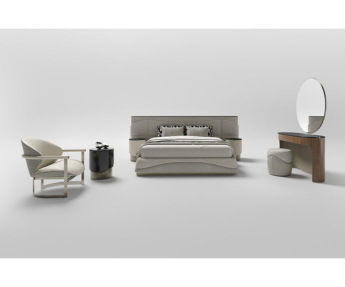 Clori elegant upholstered pouf by Margherita Fanti | Casa Design Group