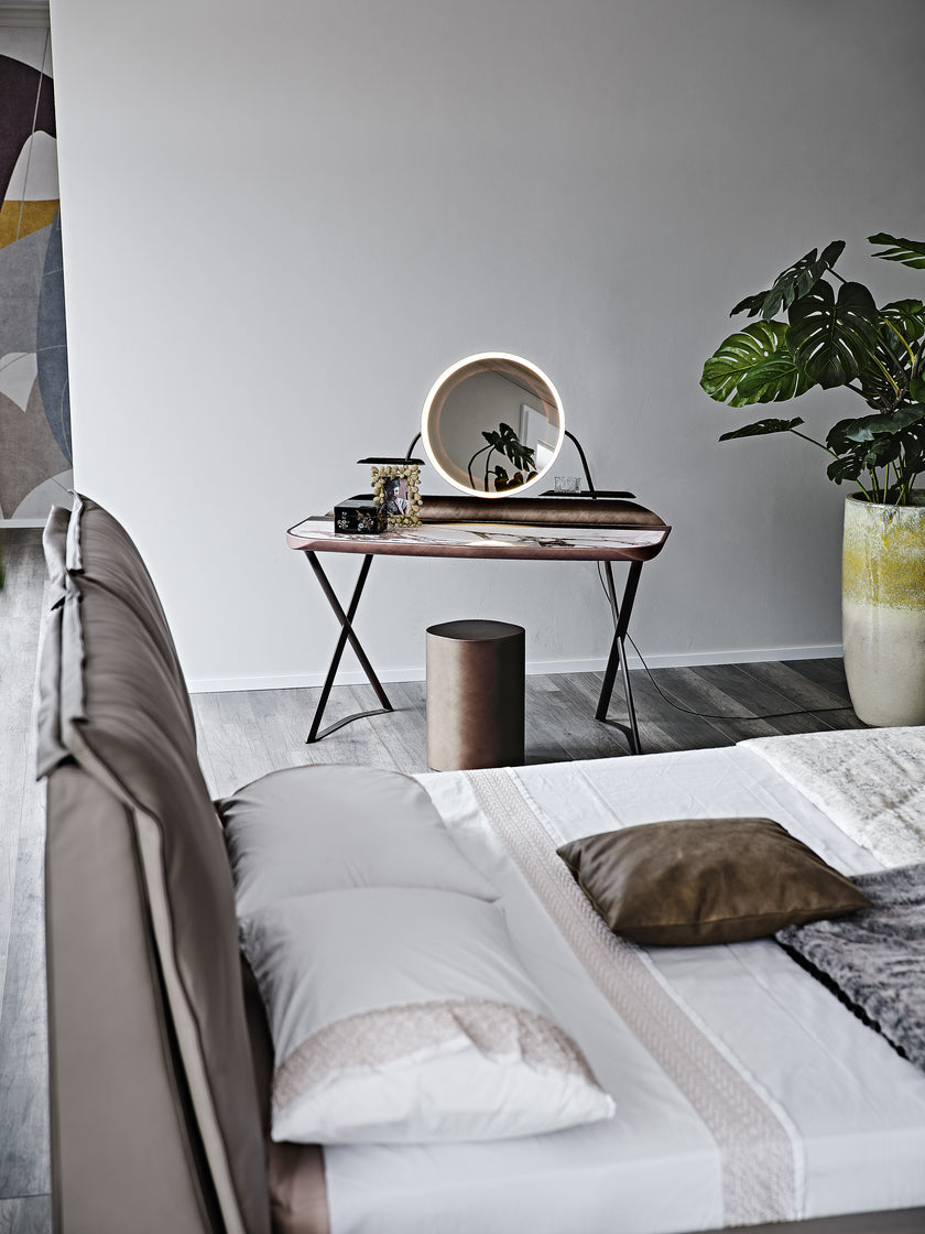 Cocoon Trousse Keramik vanity with ceramic top and LED mirror by Cattelan Italia | Casa Design Group