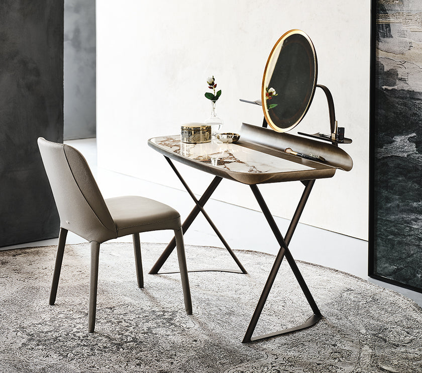 Cocoon Trousse Keramik vanity with ceramic top and LED mirror by Cattelan Italia | Casa Design Group
