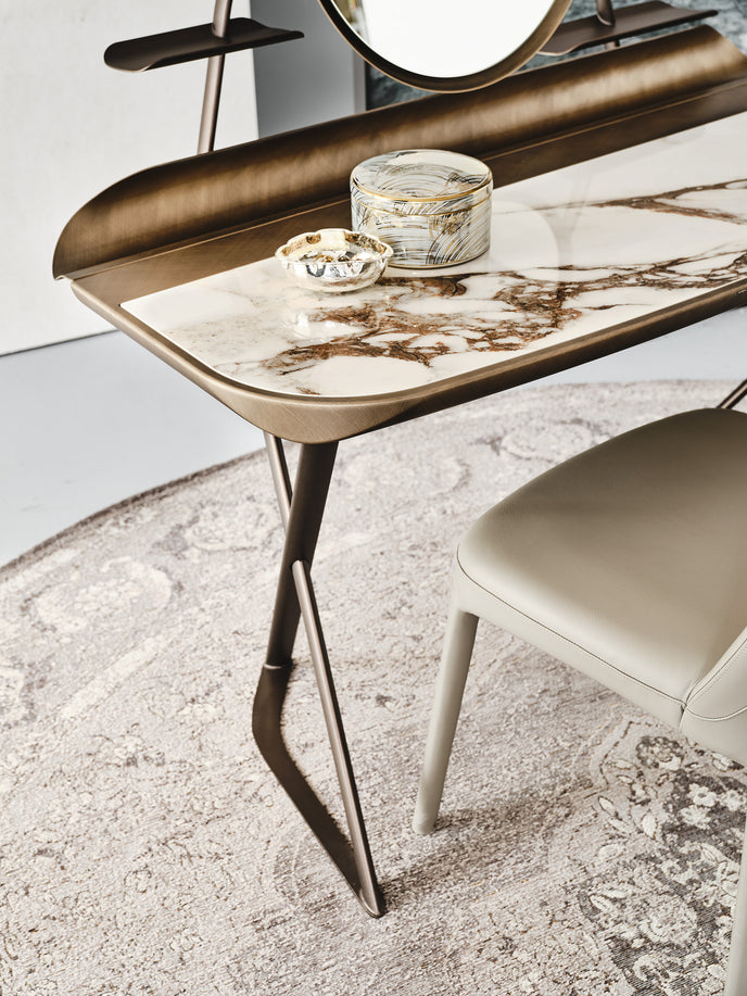 Cocoon Trousse Keramik vanity with ceramic top and LED mirror by Cattelan Italia | Casa Design Group