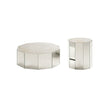 Colonna Coffee Table by Tacchini with a mirrored glass exterior and marble top.