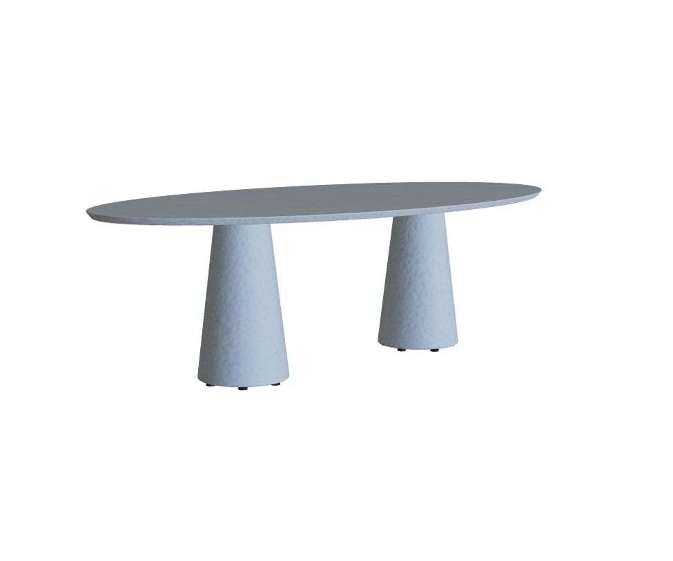 Ceramic Top Conix Ellipse Outdoor Concrete Table by Royal Botania Casa Design Group