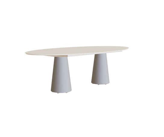 Ceramic Top Conix Ellipse Outdoor Concrete Table by Royal Botania Casa Design Group