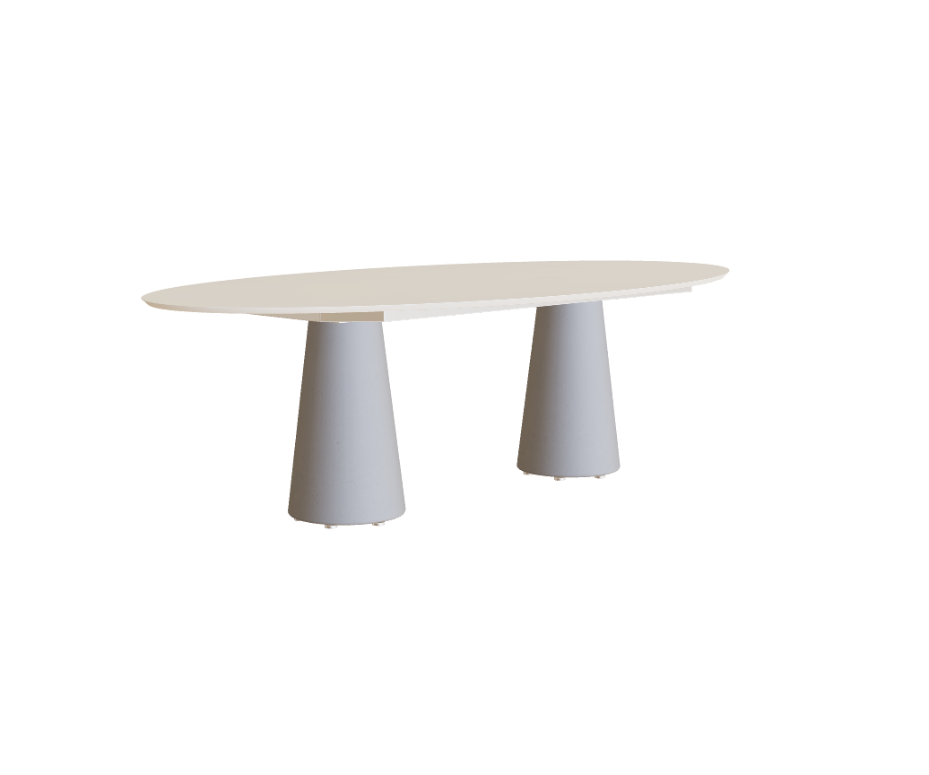 Ceramic Top Conix Ellipse Outdoor Concrete Table by Royal Botania Casa Design Group