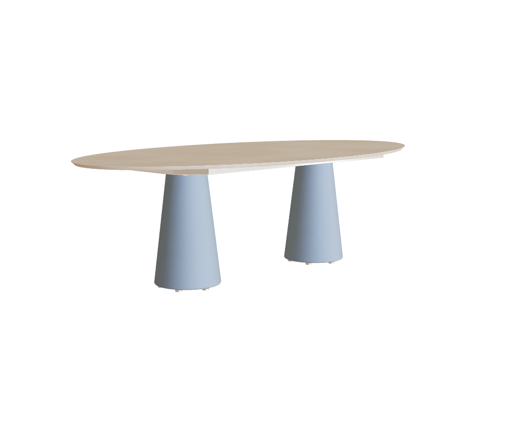 Ceramic Top Conix Ellipse Outdoor Concrete Table by Royal Botania Casa Design Group