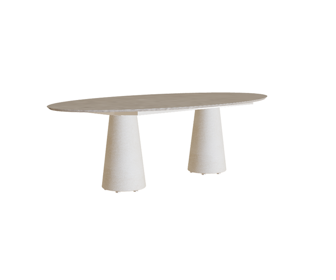 Ceramic Top Conix Ellipse Outdoor Concrete Table by Royal Botania Casa Design Group