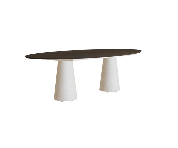 Ceramic Top Conix Ellipse Outdoor Concrete Table by Royal Botania Casa Design Group