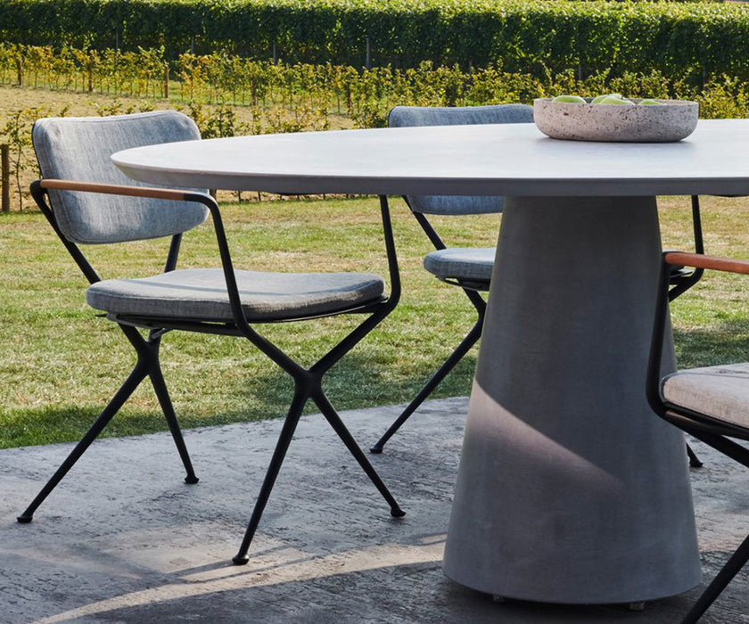 Ceramic Top Conix Ellipse Outdoor Concrete Table by Royal Botania Casa Design Group