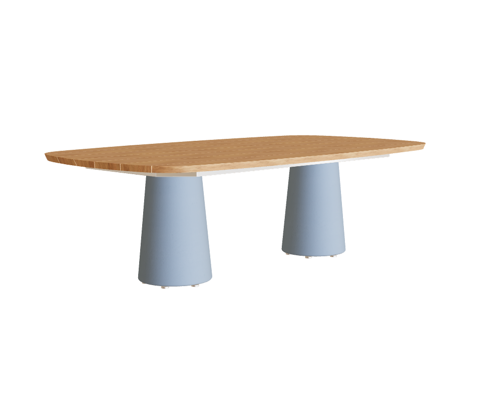 Versatile Conix Rectangular Concrete Outdoor Dining Table by Royal Botania Casa Design Group