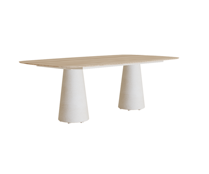 Versatile Conix Rectangular Concrete Outdoor Dining Table by Royal Botania Casa Design Group