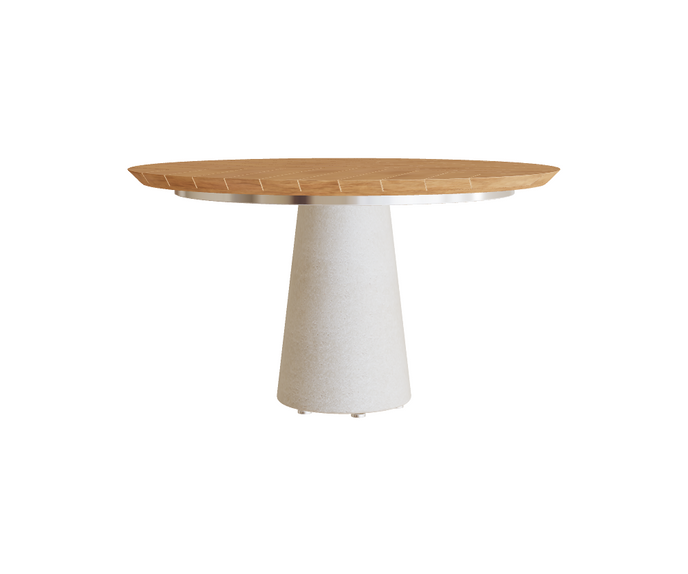Modern Conix Round Concrete Outdoor Dining Table by Royal Botania Casa Design Group