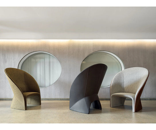 Mayu Lounge Chair by Frigerio with sculptural monoblock design, premium upholstery, and contemporary Italian craftsmanship | Casa Design Group