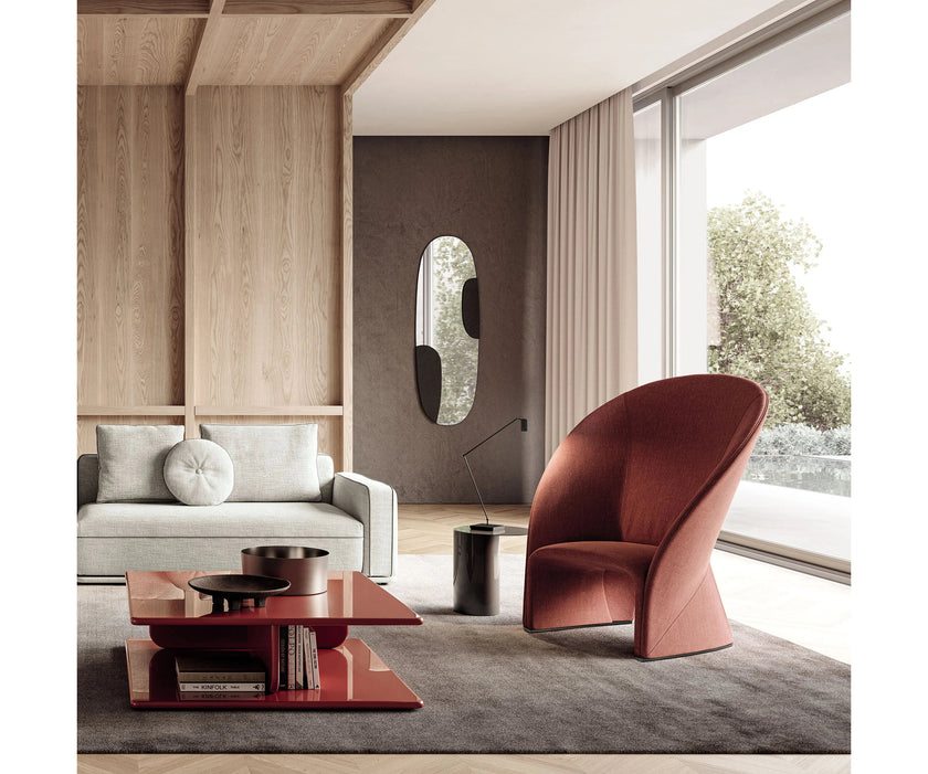 Mayu Lounge Chair by Frigerio with sculptural monoblock design, premium upholstery, and contemporary Italian craftsmanship | Casa Design Group