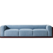 Cornaro sofa by Cassina with solid wood frame and upholstered cushions in geometric design – Casa Design Group