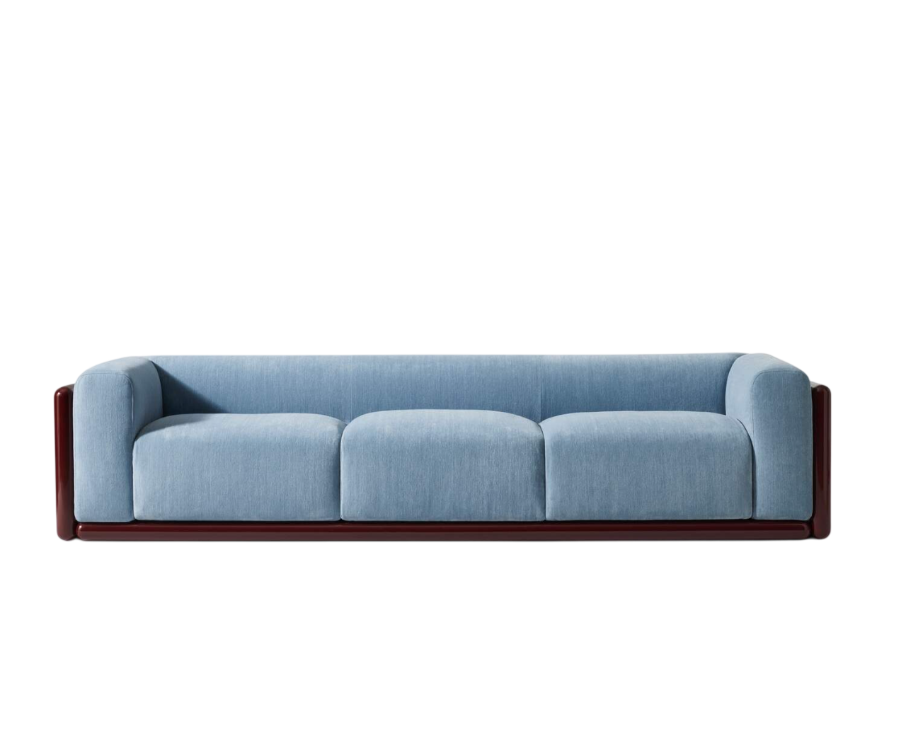 Cornaro sofa by Cassina with solid wood frame and upholstered cushions in geometric design – Casa Design Group