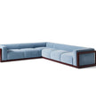 Cornaro sofa by Cassina with solid wood frame and upholstered cushions in geometric design – Casa Design Group