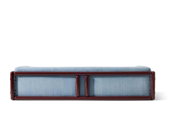 Cornaro sofa by Cassina with solid wood frame and upholstered cushions in geometric design – Casa Design Group