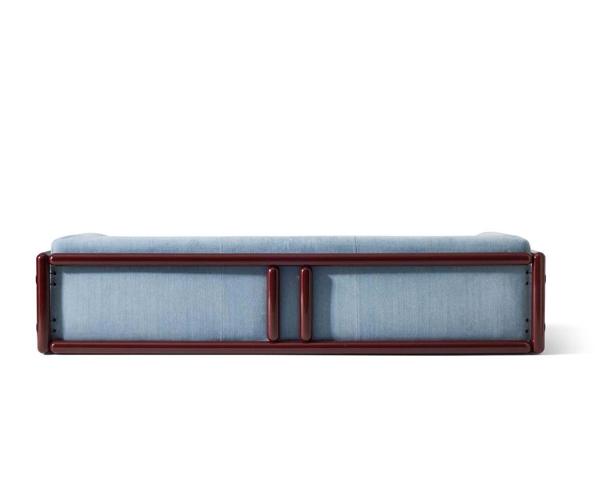Cornaro sofa by Cassina with solid wood frame and upholstered cushions in geometric design – Casa Design Group