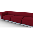 Cornaro sofa by Cassina with solid wood frame and upholstered cushions in geometric design – Casa Design Group