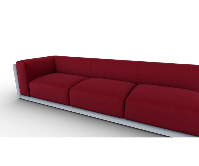 Cornaro sofa by Cassina with solid wood frame and upholstered cushions in geometric design – Casa Design Group
