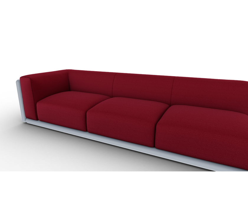 Cornaro sofa by Cassina with solid wood frame and upholstered cushions in geometric design – Casa Design Group
