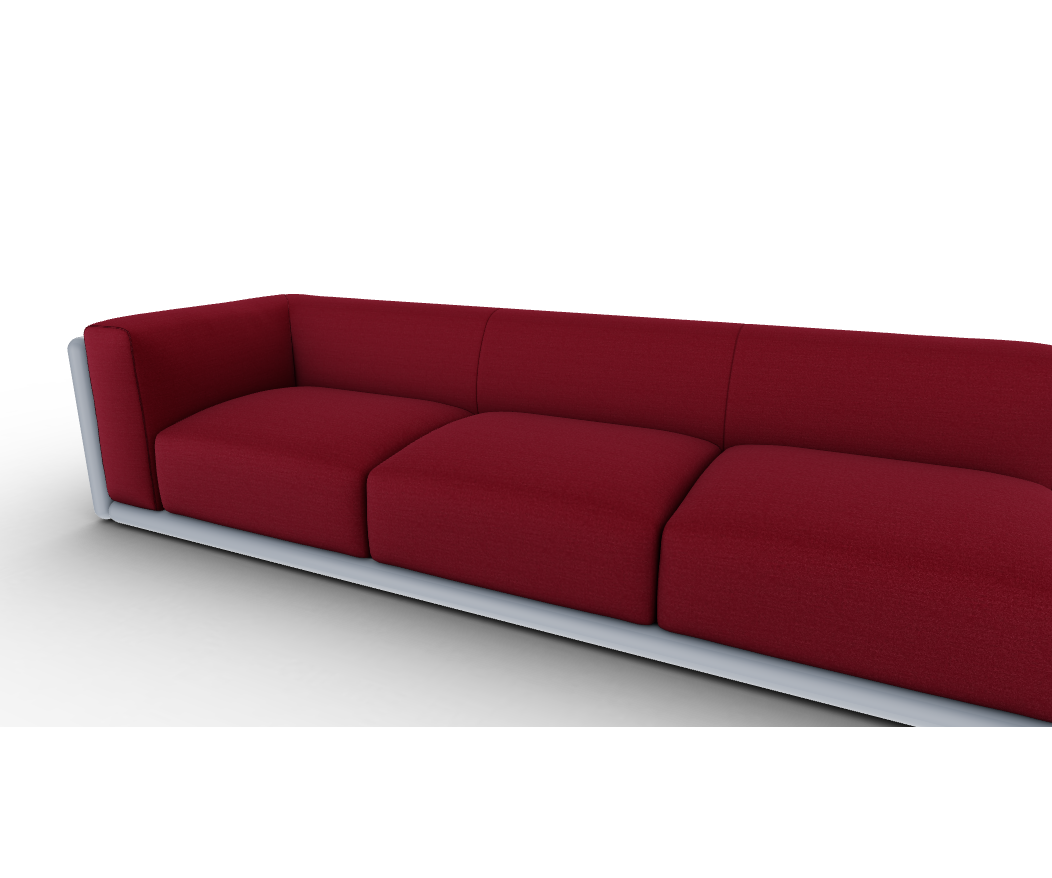 Cornaro sofa by Cassina with solid wood frame and upholstered cushions in geometric design – Casa Design Group