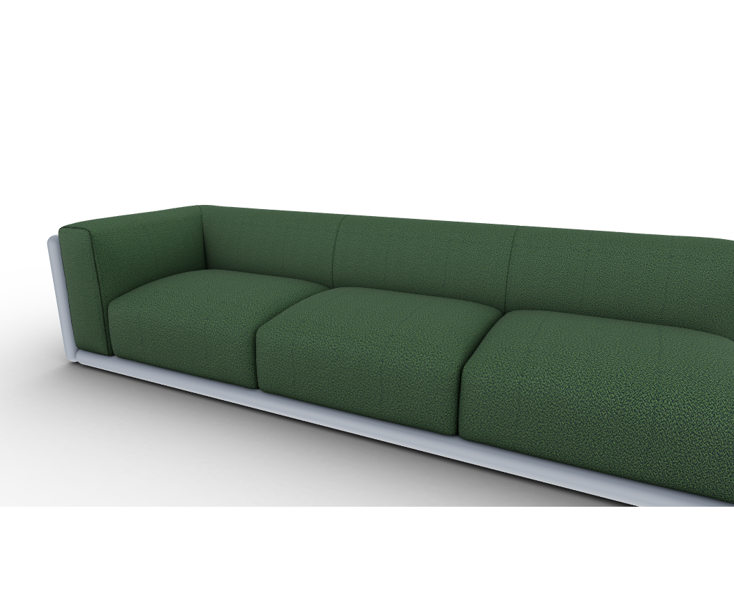 Cornaro sofa by Cassina with solid wood frame and upholstered cushions in geometric design – Casa Design Group