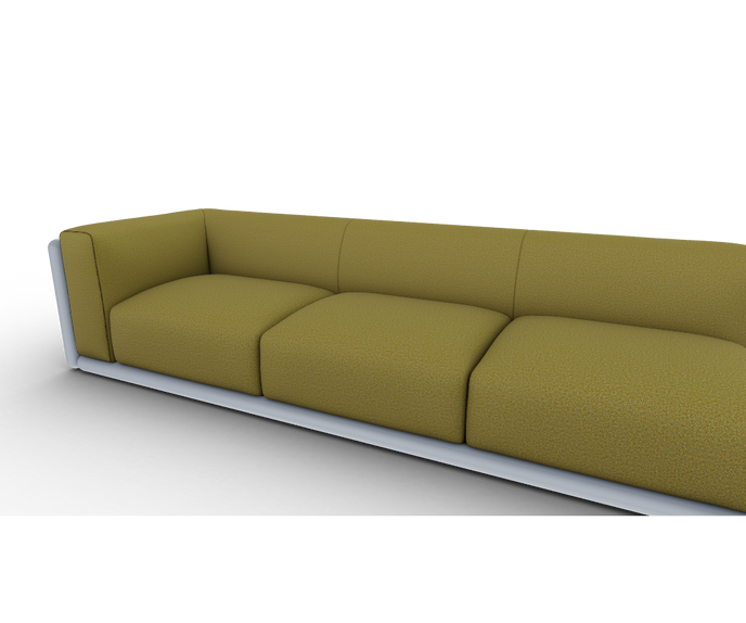 Cornaro sofa by Cassina with solid wood frame and upholstered cushions in geometric design – Casa Design Group