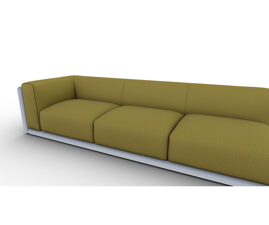 Cornaro sofa by Cassina with solid wood frame and upholstered cushions in geometric design – Casa Design Group