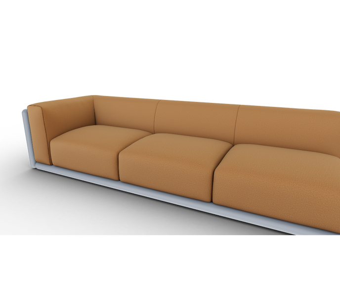 Cornaro sofa by Cassina with solid wood frame and upholstered cushions in geometric design – Casa Design Group