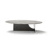 Coro Coffee Table by Alexandra with an oval marble top, metal frame, and ash wood base.
