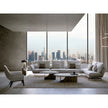 Coro Coffee Table by Alexandra with an oval marble top, metal frame, and ash wood base.