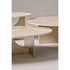 Coro Coffee Table by Alexandra with an oval marble top, metal frame, and ash wood base.