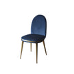 Cremino Dining Chair with rounded upholstered backrest, slender tapered legs and decorative metal ring by Accento | Casa Design Group
