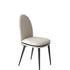 Cremino Dining Chair with rounded upholstered backrest, slender tapered legs and decorative metal ring by Accento | Casa Design Group
