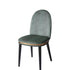 Cremino Dining Chair with rounded upholstered backrest, slender tapered legs and decorative metal ring by Accento | Casa Design Group