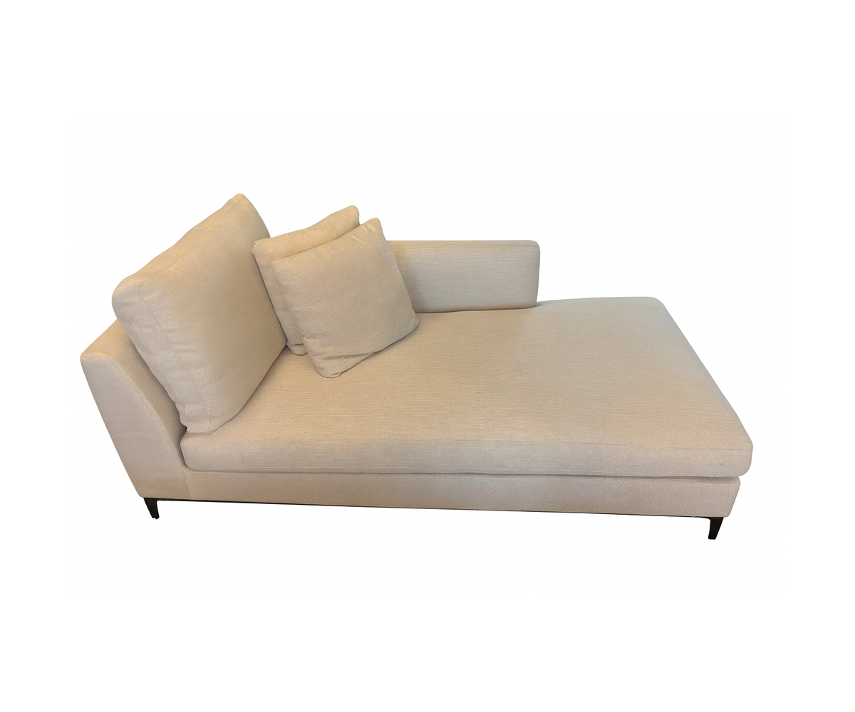Crescent Chaise Lounge Left floor sample by CAMERICH with tailored upholstery – Casa Design Group