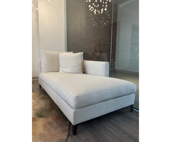 Crescent Chaise Lounge Left floor sample by CAMERICH with tailored upholstery – Casa Design Group