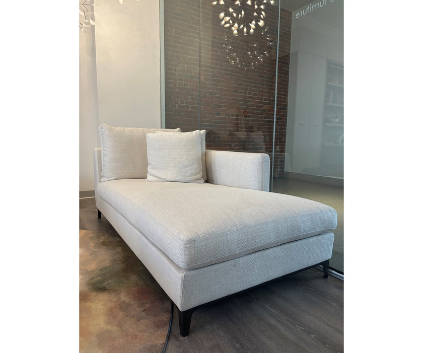 Crescent Chaise Lounge Left floor sample by CAMERICH with tailored upholstery – Casa Design Group