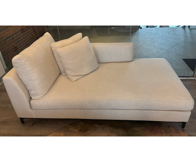 Crescent Chaise Lounge Left floor sample by CAMERICH with tailored upholstery – Casa Design Group
