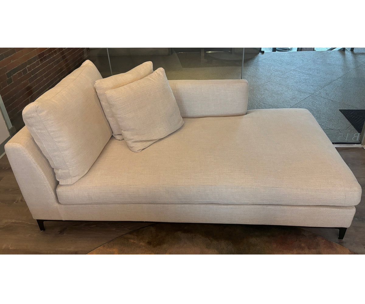 Crescent Chaise Lounge Left floor sample by CAMERICH with tailored upholstery – Casa Design Group