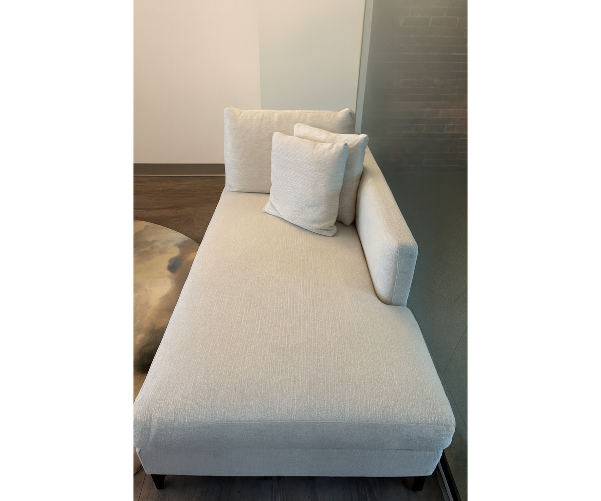 Crescent Chaise Lounge Left floor sample by CAMERICH with tailored upholstery – Casa Design Group
