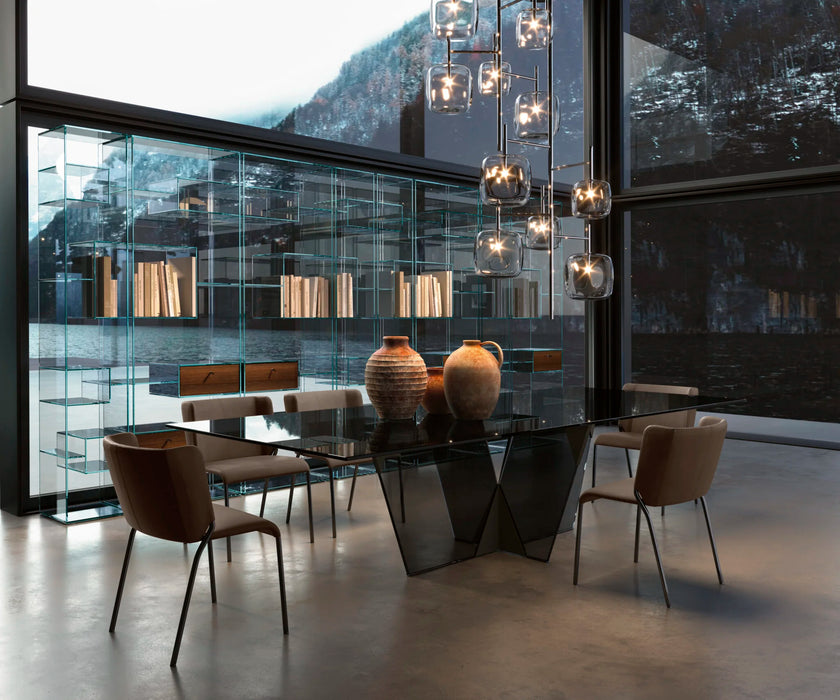 Crossover Glass Dining Table by Massimo Castagna for Tonelli Design | Casa Design Group