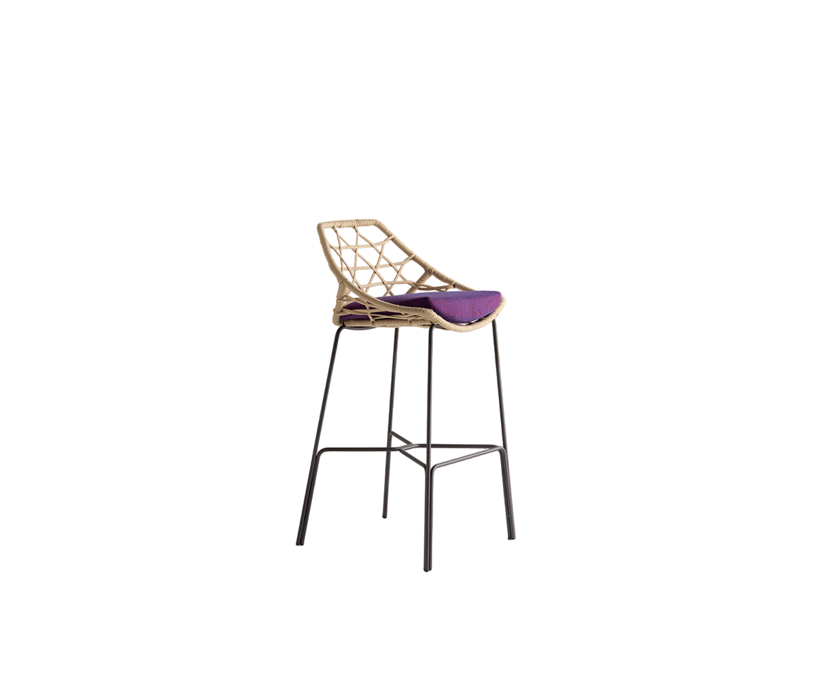 Minimalist Cut Outdoor Barstool with Steel Frame by Potocco | Casa Design Group