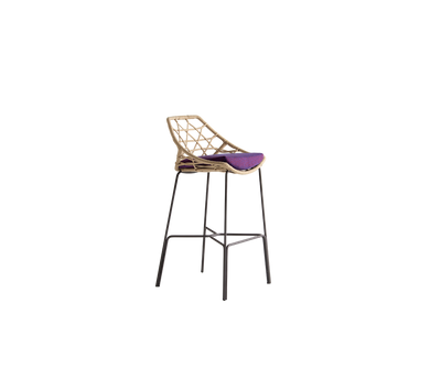 Minimalist Cut Outdoor Barstool with Steel Frame by Potocco | Casa Design Group