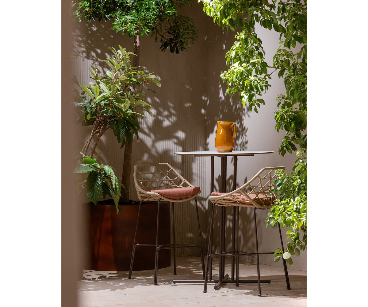 Minimalist Cut Outdoor Barstool with Steel Frame by Potocco | Casa Design Group