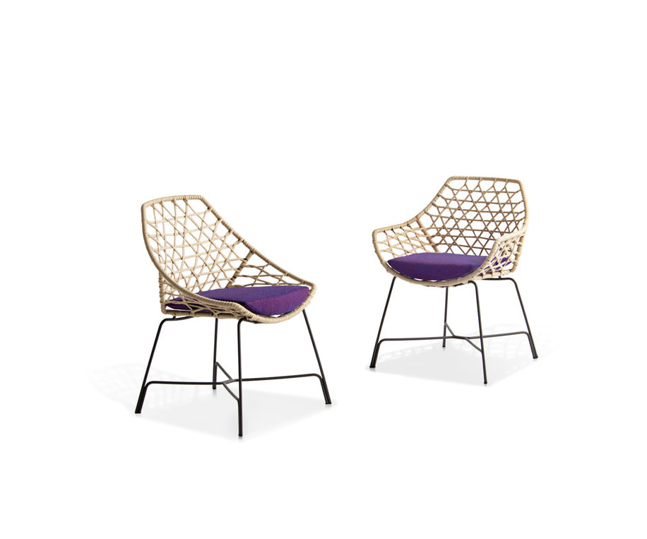 Modern Cut Outdoor Dining Chair with Powder-Coated Steel Frame by Potocco | Casa Design Group