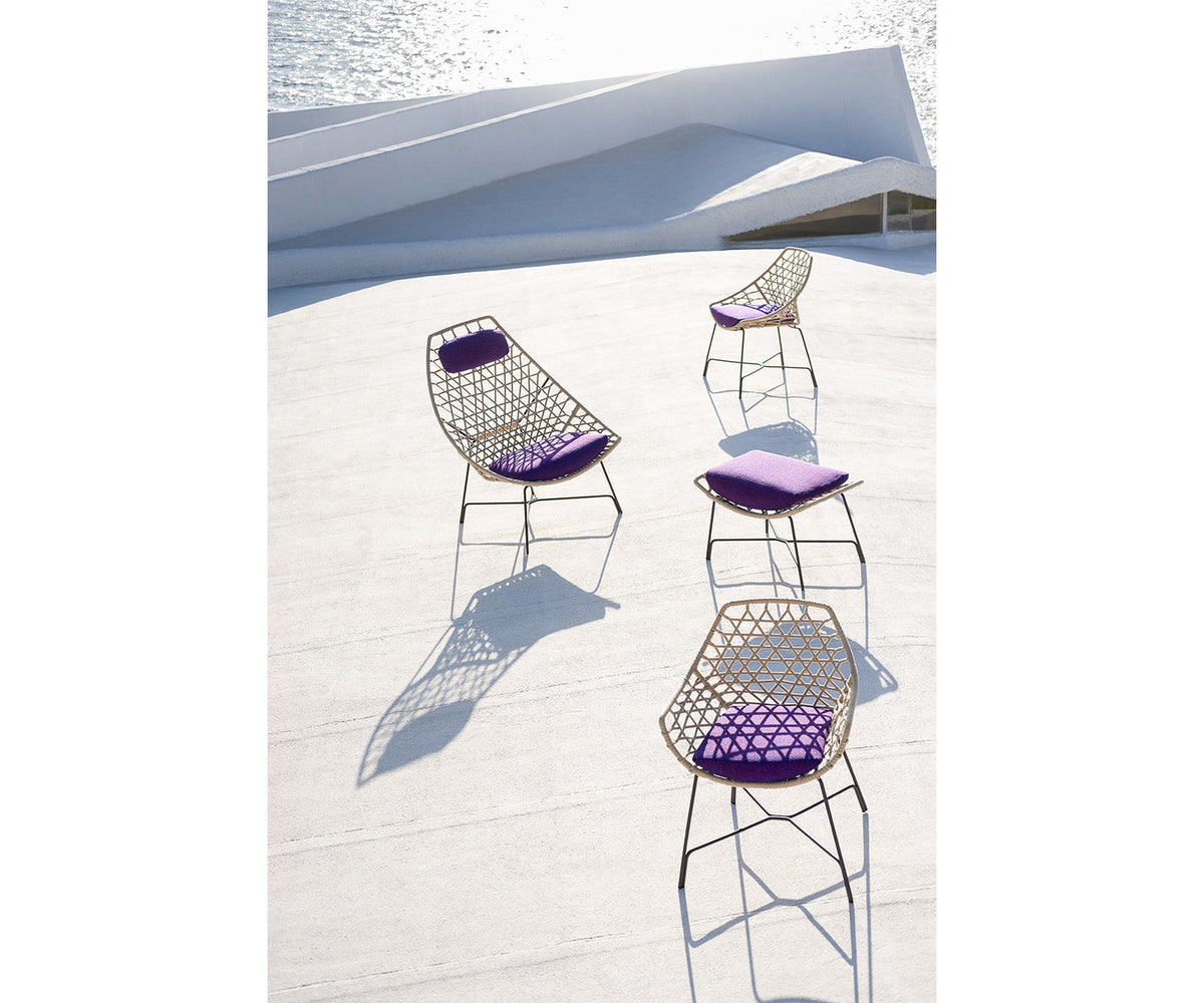 Modern Cut Outdoor Dining Chair with Powder-Coated Steel Frame by Potocco | Casa Design Group